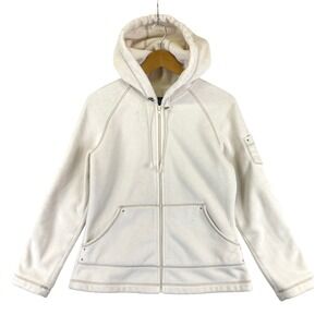 Kristen Blake Women's Size M Cream Fleece Full Zip Hoodie Jacket Medium Ivory
